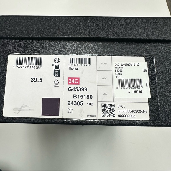 CHANEL Logo Flip Flops in Black/Gold - Picture 7 of 9